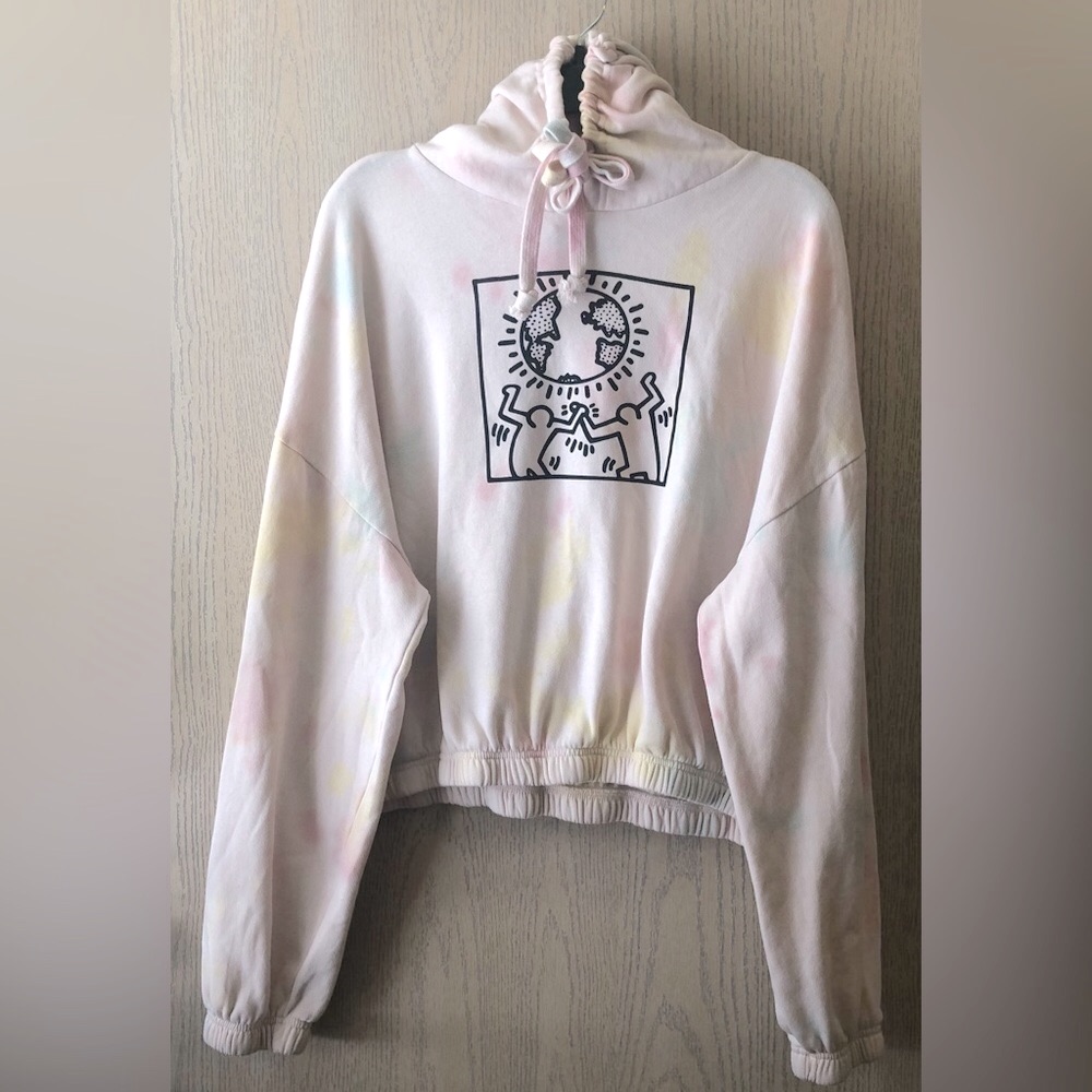 Keith Haris Earth Printed Hoodie And Two People Size 2xl